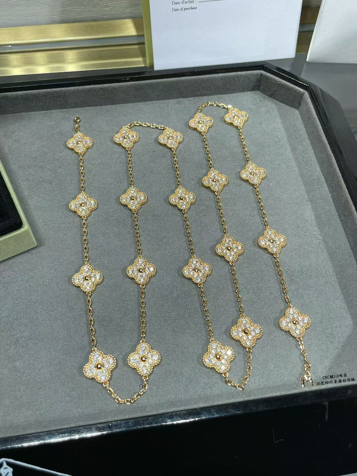 [Glow Muse]CLOVER 20 MOTIFS FULL-DIAMOND NECKLACE