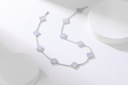 [Glow Muse]CLOVER 10 MOTIFS PURPLE FRITILLARY NECKLACE