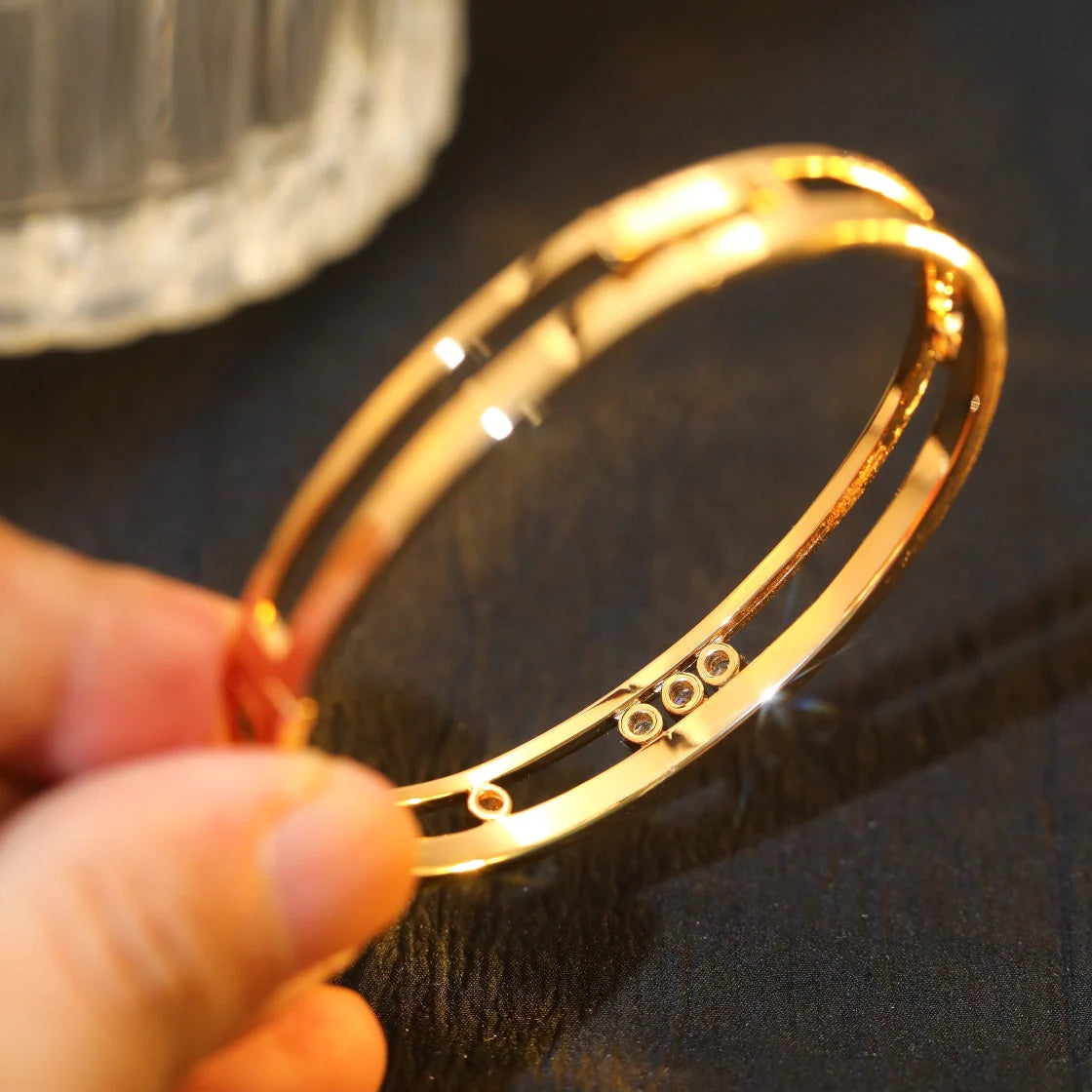 [Glow Muse]Move Romane Diamond Bangle Bracelet