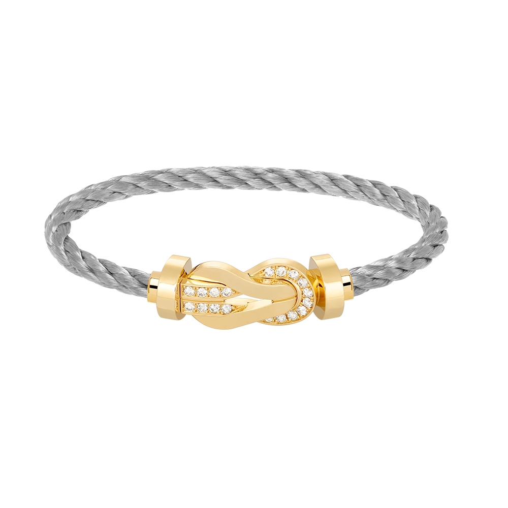 [Glow Muse]CHANCE LARGE 8 FIGURE BUCKLE HALF DIAMOND BRACELET GOLD