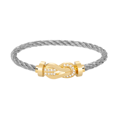 [Glow Muse]CHANCE LARGE 8 FIGURE BUCKLE HALF DIAMOND BRACELET GOLD