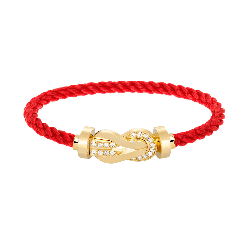 [Glow Muse]CHANCE LARGE 8 FIGURE BUCKLE HALF DIAMOND BRACELET GOLD