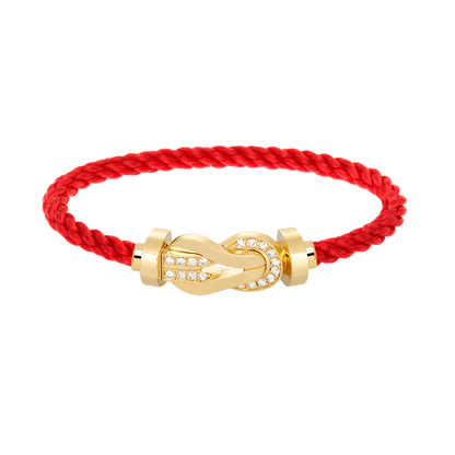 [Glow Muse]CHANCE LARGE 8 FIGURE BUCKLE HALF DIAMOND BRACELET GOLD