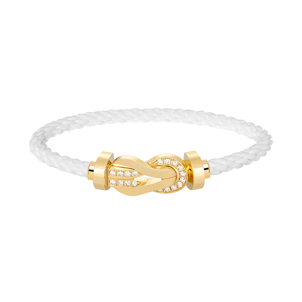 [Glow Muse]CHANCE LARGE 8 FIGURE BUCKLE HALF DIAMOND BRACELET GOLD