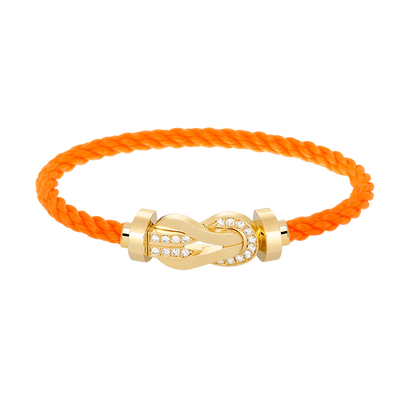 [Glow Muse]CHANCE LARGE 8 FIGURE BUCKLE HALF DIAMOND BRACELET GOLD