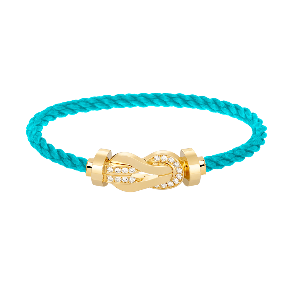 [Glow Muse]CHANCE LARGE 8 FIGURE BUCKLE HALF DIAMOND BRACELET GOLD