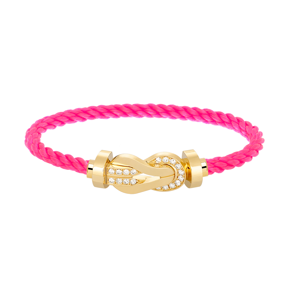 [Glow Muse]CHANCE LARGE 8 FIGURE BUCKLE HALF DIAMOND BRACELET GOLD
