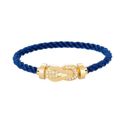 [Glow Muse]CHANCE LARGE 8 FIGURE BUCKLE HALF DIAMOND BRACELET GOLD