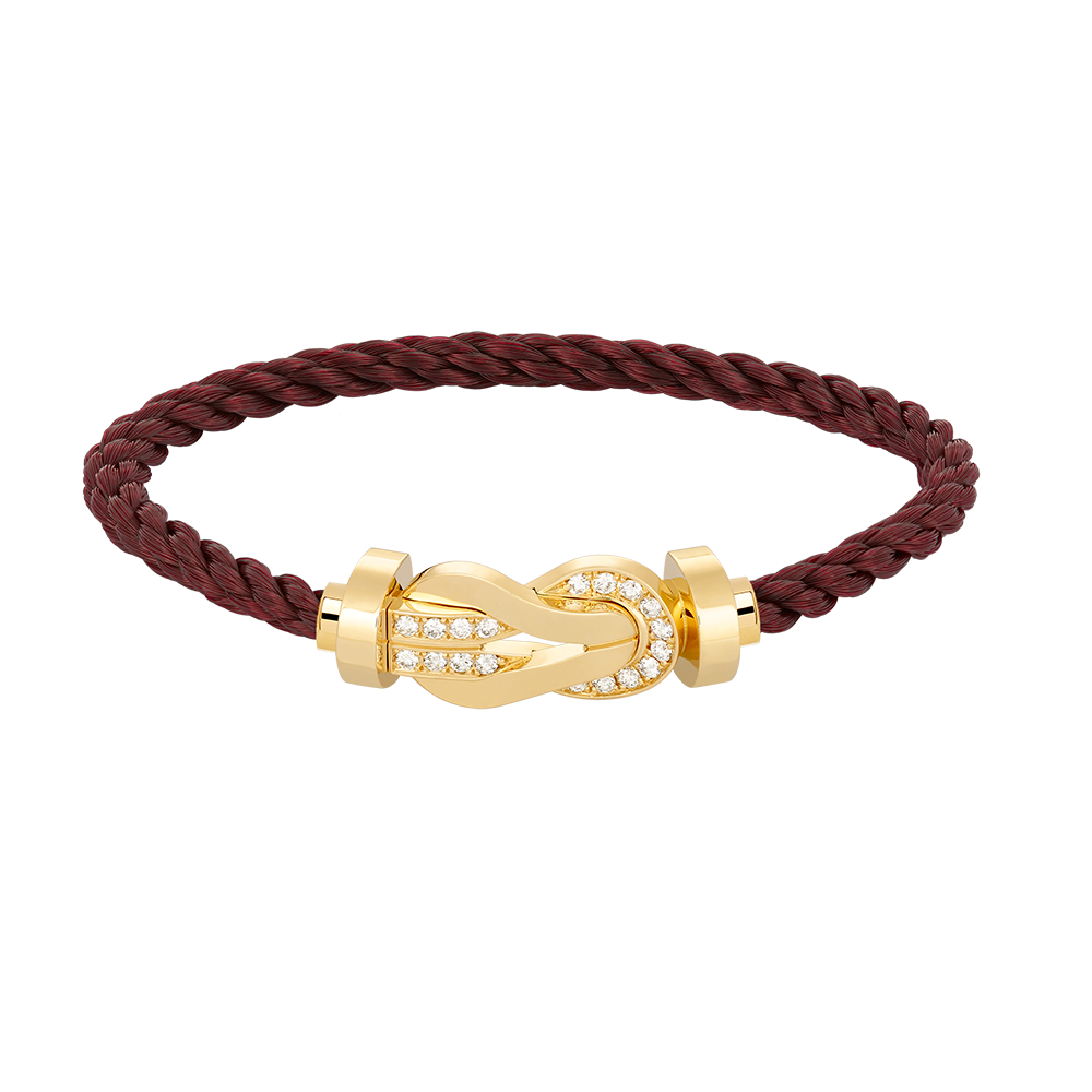 [Glow Muse]CHANCE LARGE 8 FIGURE BUCKLE HALF DIAMOND BRACELET GOLD
