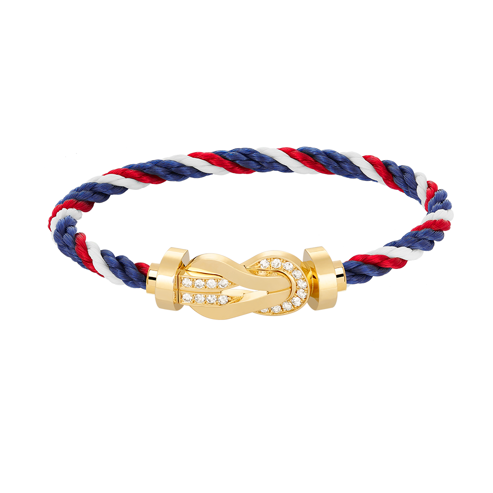 [Glow Muse]CHANCE LARGE 8 FIGURE BUCKLE HALF DIAMOND BRACELET GOLD