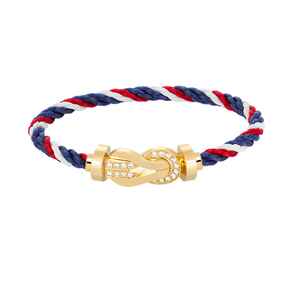 [Glow Muse]CHANCE LARGE 8 FIGURE BUCKLE HALF DIAMOND BRACELET GOLD