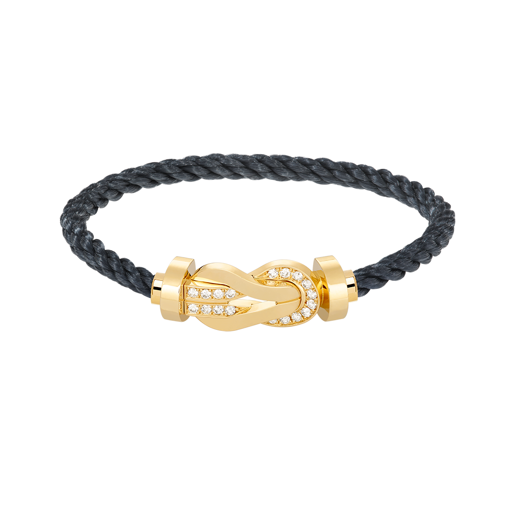 [Glow Muse]CHANCE LARGE 8 FIGURE BUCKLE HALF DIAMOND BRACELET GOLD
