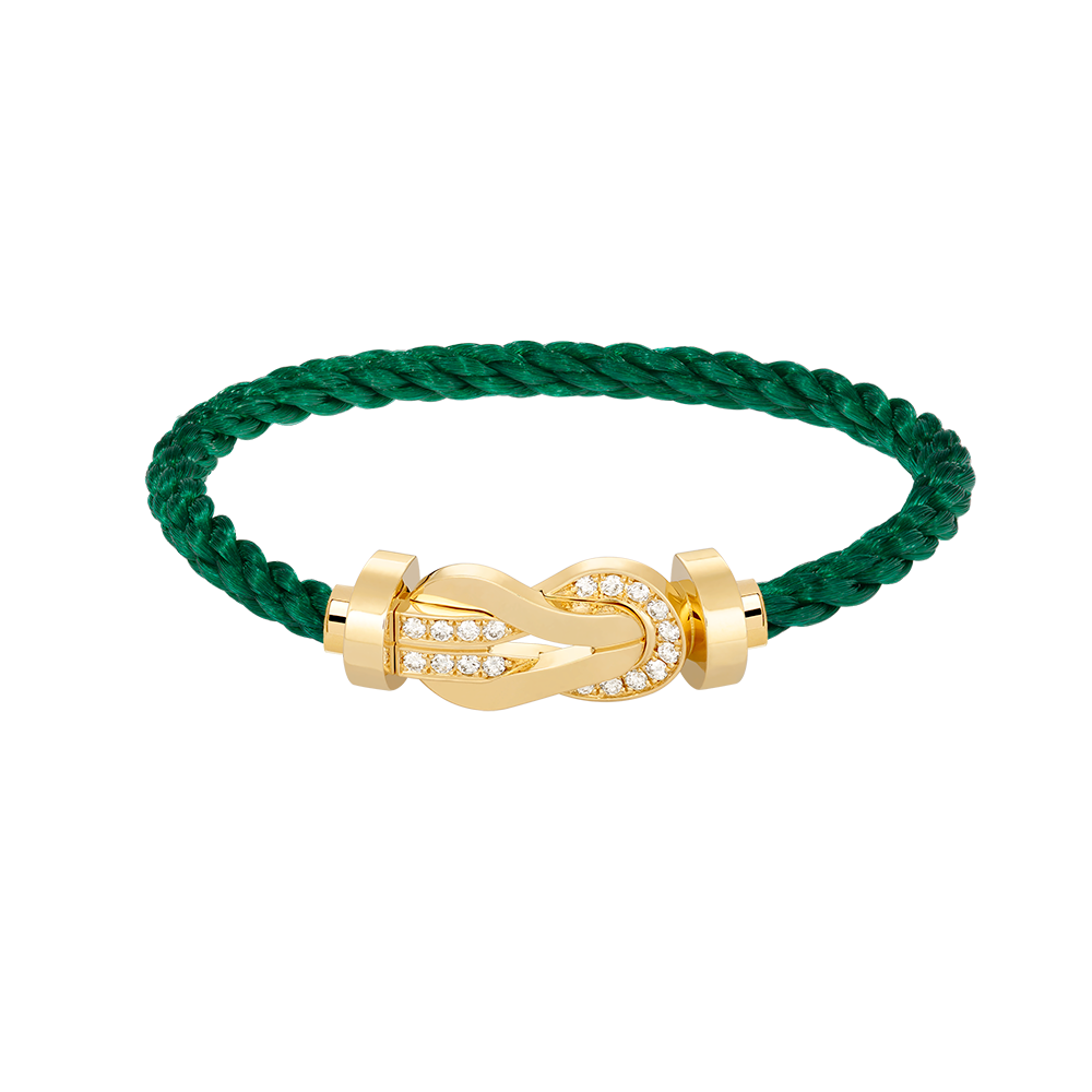 [Glow Muse]CHANCE LARGE 8 FIGURE BUCKLE HALF DIAMOND BRACELET GOLD