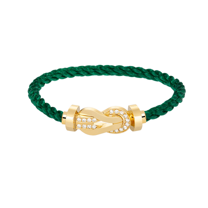 [Glow Muse]CHANCE LARGE 8 FIGURE BUCKLE HALF DIAMOND BRACELET GOLD
