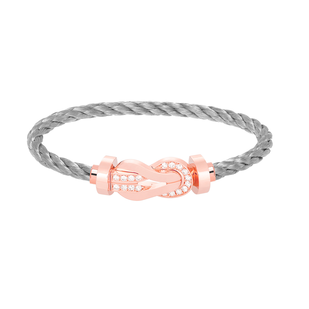[Glow Muse]CHANCE LARGE 8 FIGURE BUCKLE HALF DIAMOND BRACELET ROSE GOLD