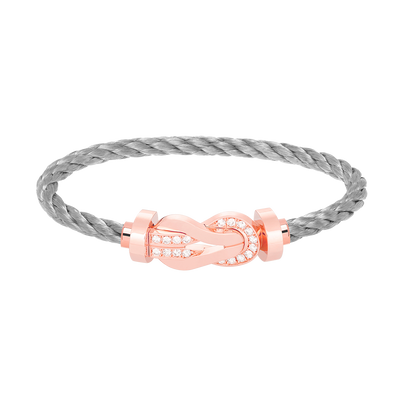 [Glow Muse]CHANCE LARGE 8 FIGURE BUCKLE HALF DIAMOND BRACELET ROSE GOLD