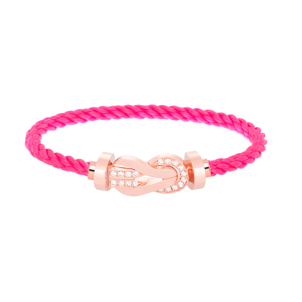 [Glow Muse]CHANCE LARGE 8 FIGURE BUCKLE HALF DIAMOND BRACELET ROSE GOLD