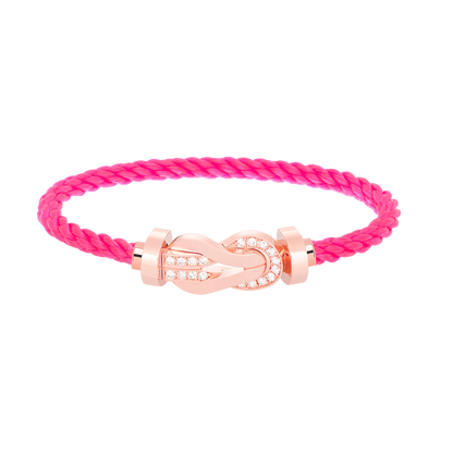 [Glow Muse]CHANCE LARGE 8 FIGURE BUCKLE HALF DIAMOND BRACELET ROSE GOLD