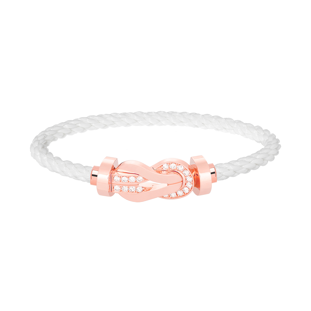 [Glow Muse]CHANCE LARGE 8 FIGURE BUCKLE HALF DIAMOND BRACELET ROSE GOLD