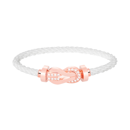[Glow Muse]CHANCE LARGE 8 FIGURE BUCKLE HALF DIAMOND BRACELET ROSE GOLD