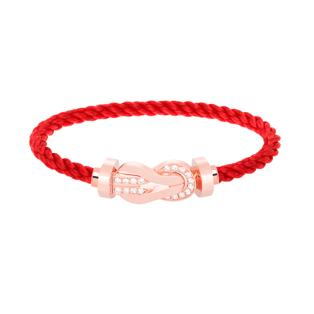 [Glow Muse]CHANCE LARGE 8 FIGURE BUCKLE HALF DIAMOND BRACELET ROSE GOLD