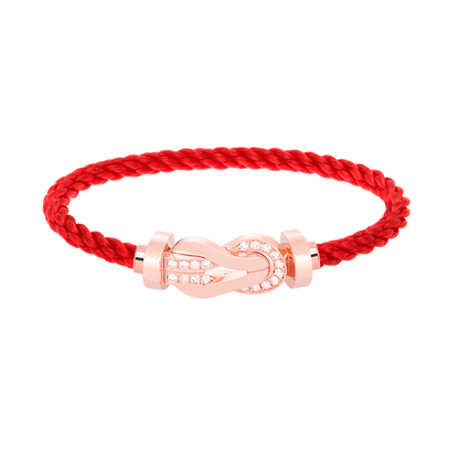 [Glow Muse]CHANCE LARGE 8 FIGURE BUCKLE HALF DIAMOND BRACELET ROSE GOLD
