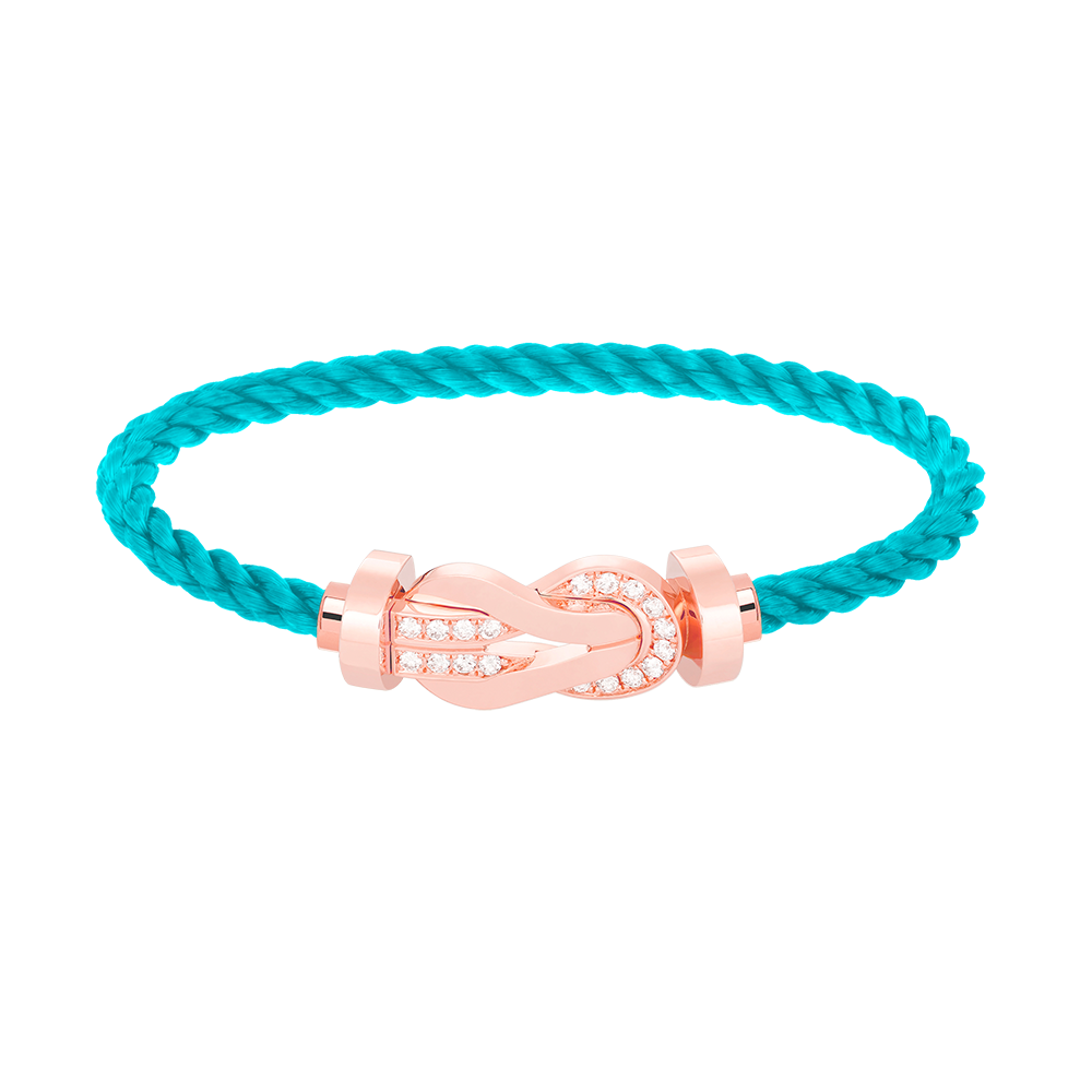 [Glow Muse]CHANCE LARGE 8 FIGURE BUCKLE HALF DIAMOND BRACELET ROSE GOLD