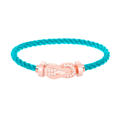 [Glow Muse]CHANCE LARGE 8 FIGURE BUCKLE HALF DIAMOND BRACELET ROSE GOLD