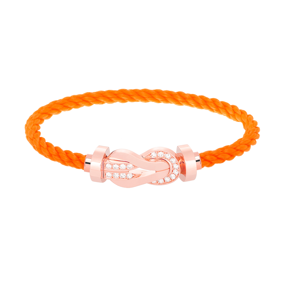[Glow Muse]CHANCE LARGE 8 FIGURE BUCKLE HALF DIAMOND BRACELET ROSE GOLD