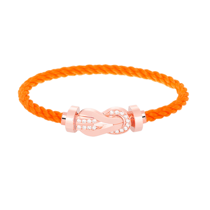 [Glow Muse]CHANCE LARGE 8 FIGURE BUCKLE HALF DIAMOND BRACELET ROSE GOLD