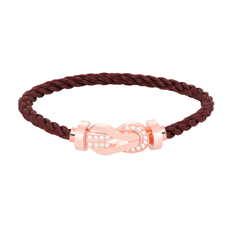 [Glow Muse]CHANCE LARGE 8 FIGURE BUCKLE HALF DIAMOND BRACELET ROSE GOLD