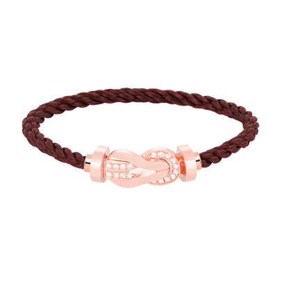 [Glow Muse]CHANCE LARGE 8 FIGURE BUCKLE HALF DIAMOND BRACELET ROSE GOLD