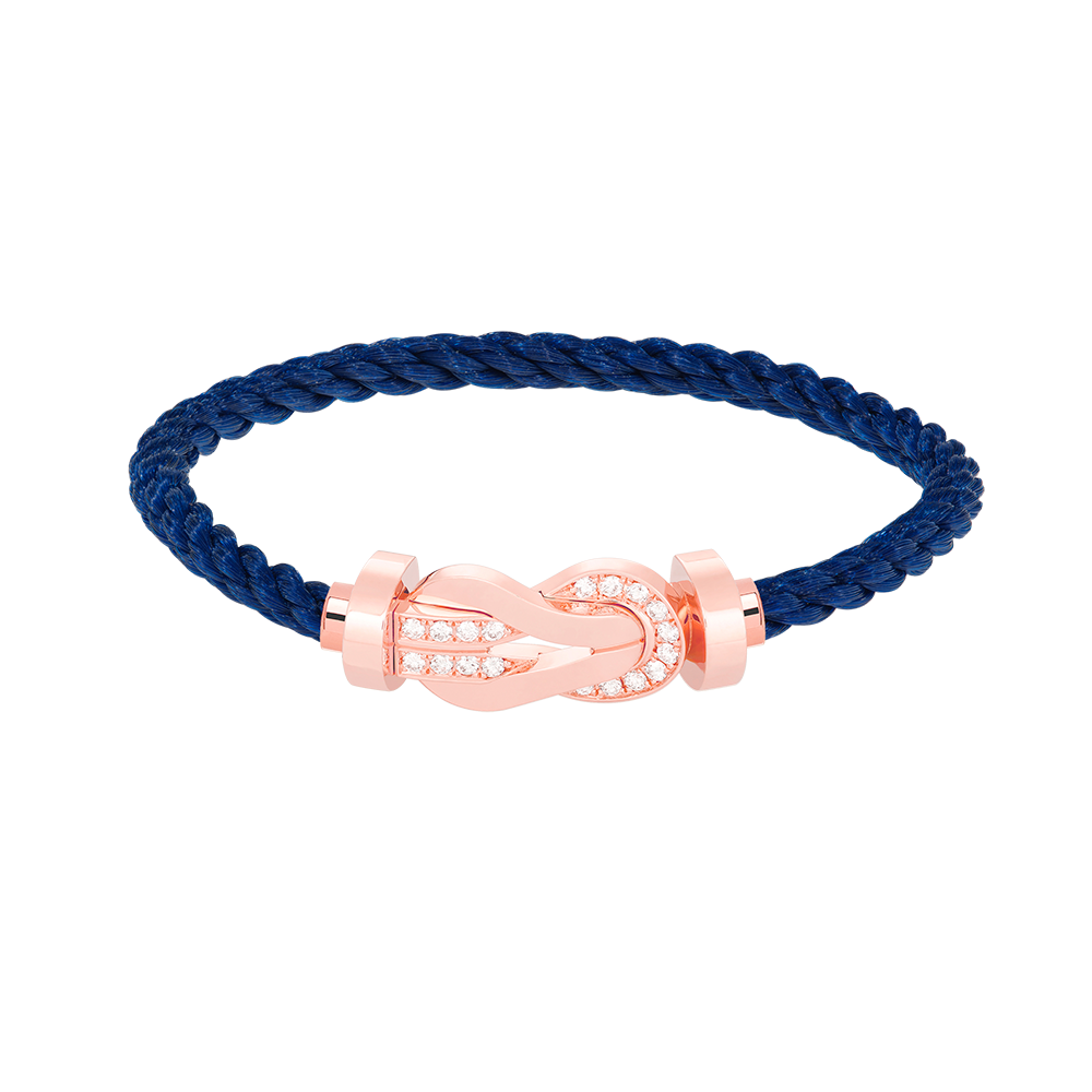 [Glow Muse]CHANCE LARGE 8 FIGURE BUCKLE HALF DIAMOND BRACELET ROSE GOLD