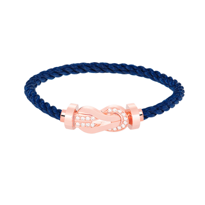 [Glow Muse]CHANCE LARGE 8 FIGURE BUCKLE HALF DIAMOND BRACELET ROSE GOLD