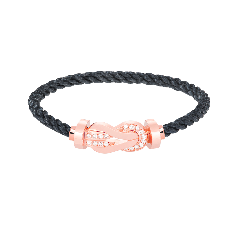 [Glow Muse]CHANCE LARGE 8 FIGURE BUCKLE HALF DIAMOND BRACELET ROSE GOLD