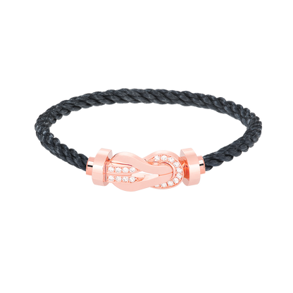 [Glow Muse]CHANCE LARGE 8 FIGURE BUCKLE HALF DIAMOND BRACELET ROSE GOLD