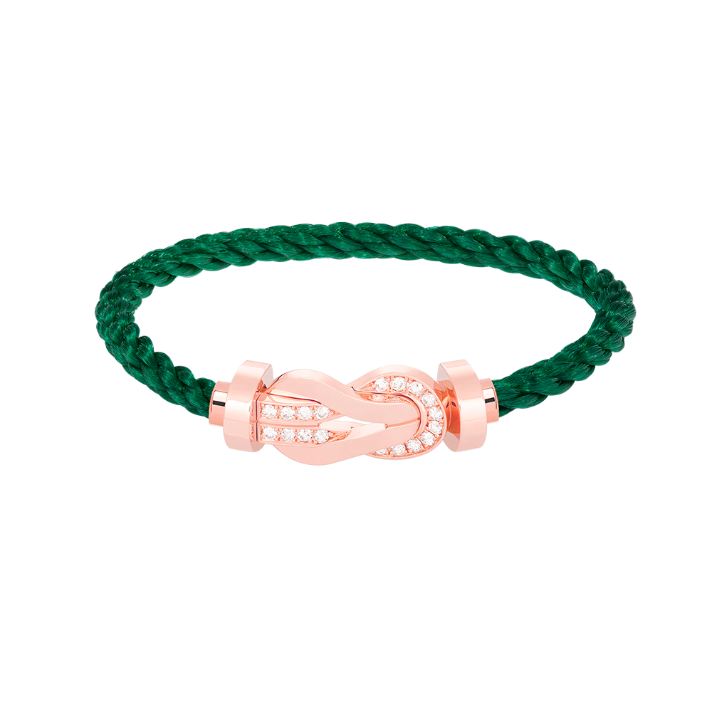 [Glow Muse]CHANCE LARGE 8 FIGURE BUCKLE HALF DIAMOND BRACELET ROSE GOLD