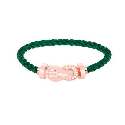 [Glow Muse]CHANCE LARGE 8 FIGURE BUCKLE HALF DIAMOND BRACELET ROSE GOLD