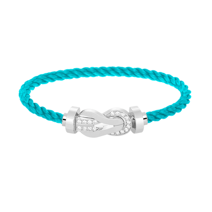 [Glow Muse]CHANCE LARGE 8 FIGURE BUCKLE HALF DIAMOND BRACELET SILVER
