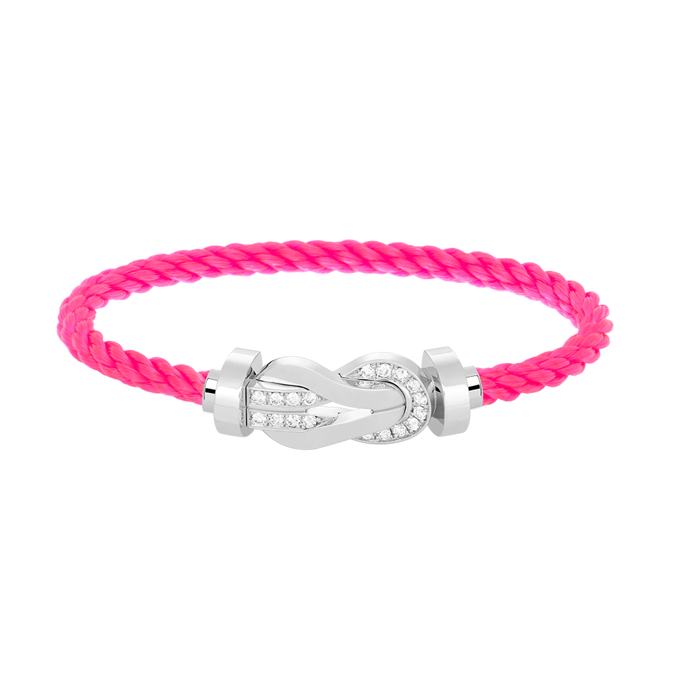 [Glow Muse]CHANCE LARGE 8 FIGURE BUCKLE HALF DIAMOND BRACELET SILVER