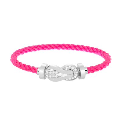 [Glow Muse]CHANCE LARGE 8 FIGURE BUCKLE HALF DIAMOND BRACELET SILVER