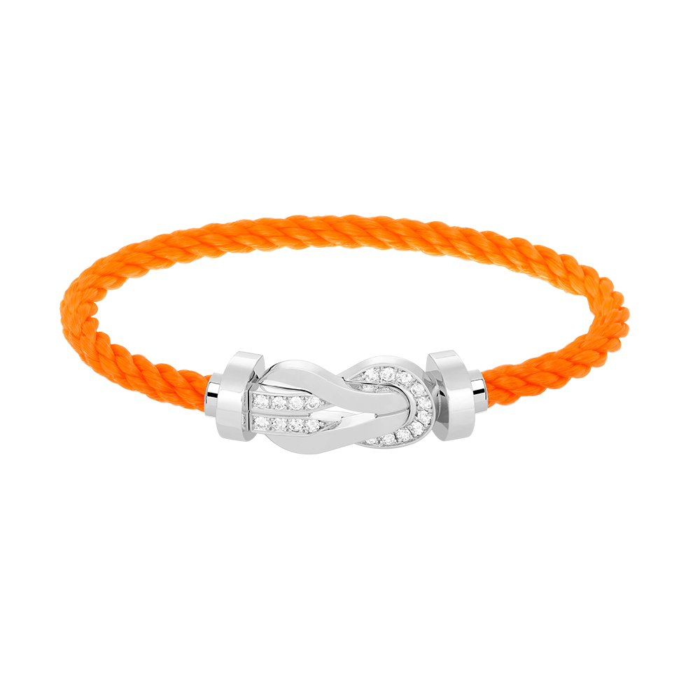 [Glow Muse]CHANCE LARGE 8 FIGURE BUCKLE HALF DIAMOND BRACELET SILVER