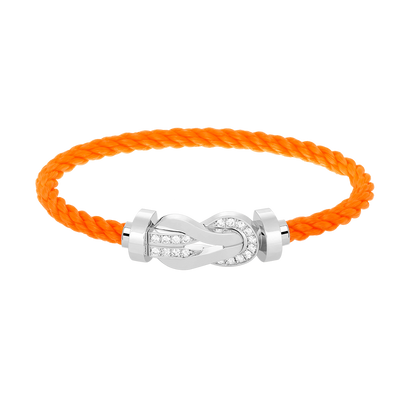 [Glow Muse]CHANCE LARGE 8 FIGURE BUCKLE HALF DIAMOND BRACELET SILVER