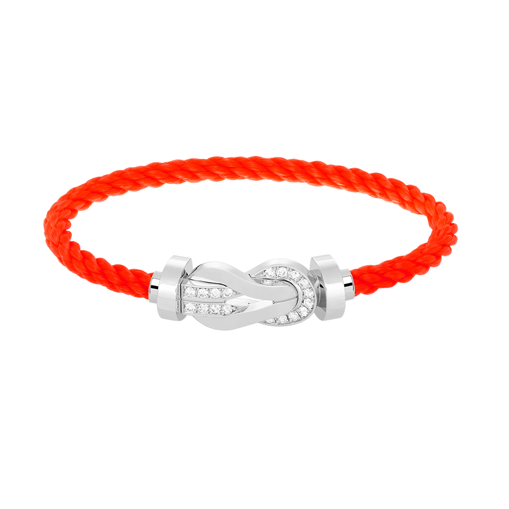[Glow Muse]CHANCE LARGE 8 FIGURE BUCKLE HALF DIAMOND BRACELET SILVER