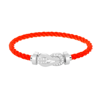 [Glow Muse]CHANCE LARGE 8 FIGURE BUCKLE HALF DIAMOND BRACELET SILVER