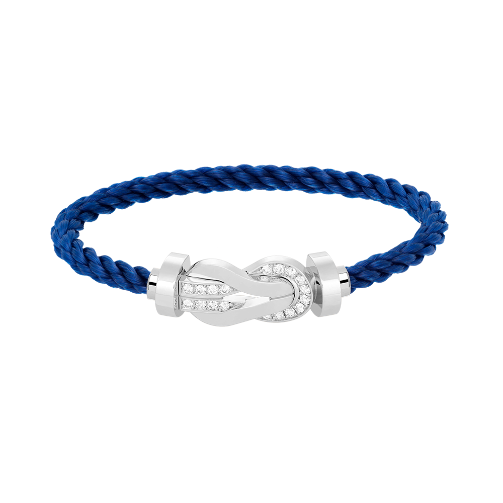 [Glow Muse]CHANCE LARGE 8 FIGURE BUCKLE HALF DIAMOND BRACELET SILVER