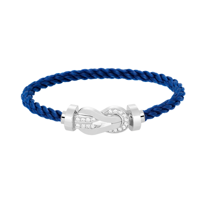 [Glow Muse]CHANCE LARGE 8 FIGURE BUCKLE HALF DIAMOND BRACELET SILVER
