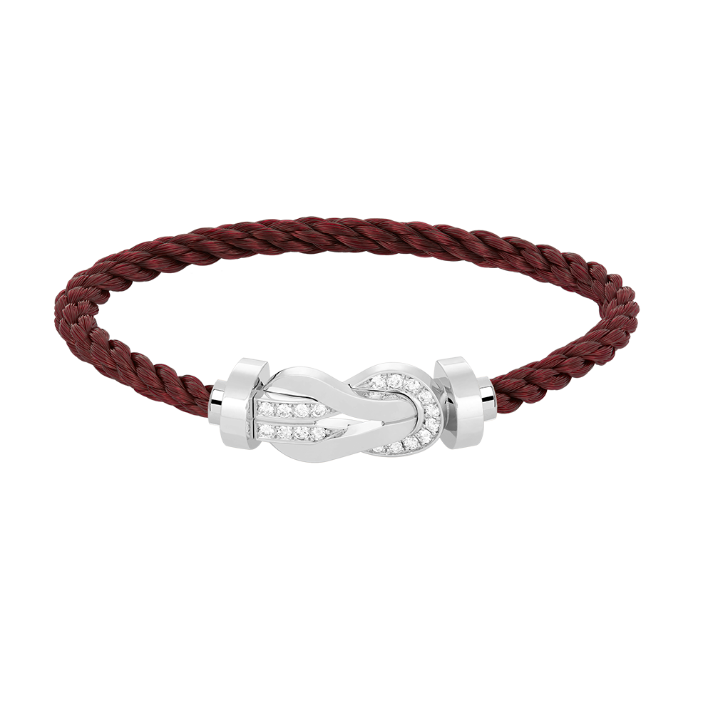 [Glow Muse]CHANCE LARGE 8 FIGURE BUCKLE HALF DIAMOND BRACELET SILVER