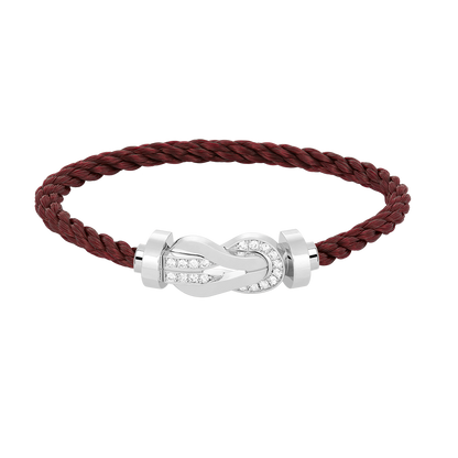 [Glow Muse]CHANCE LARGE 8 FIGURE BUCKLE HALF DIAMOND BRACELET SILVER