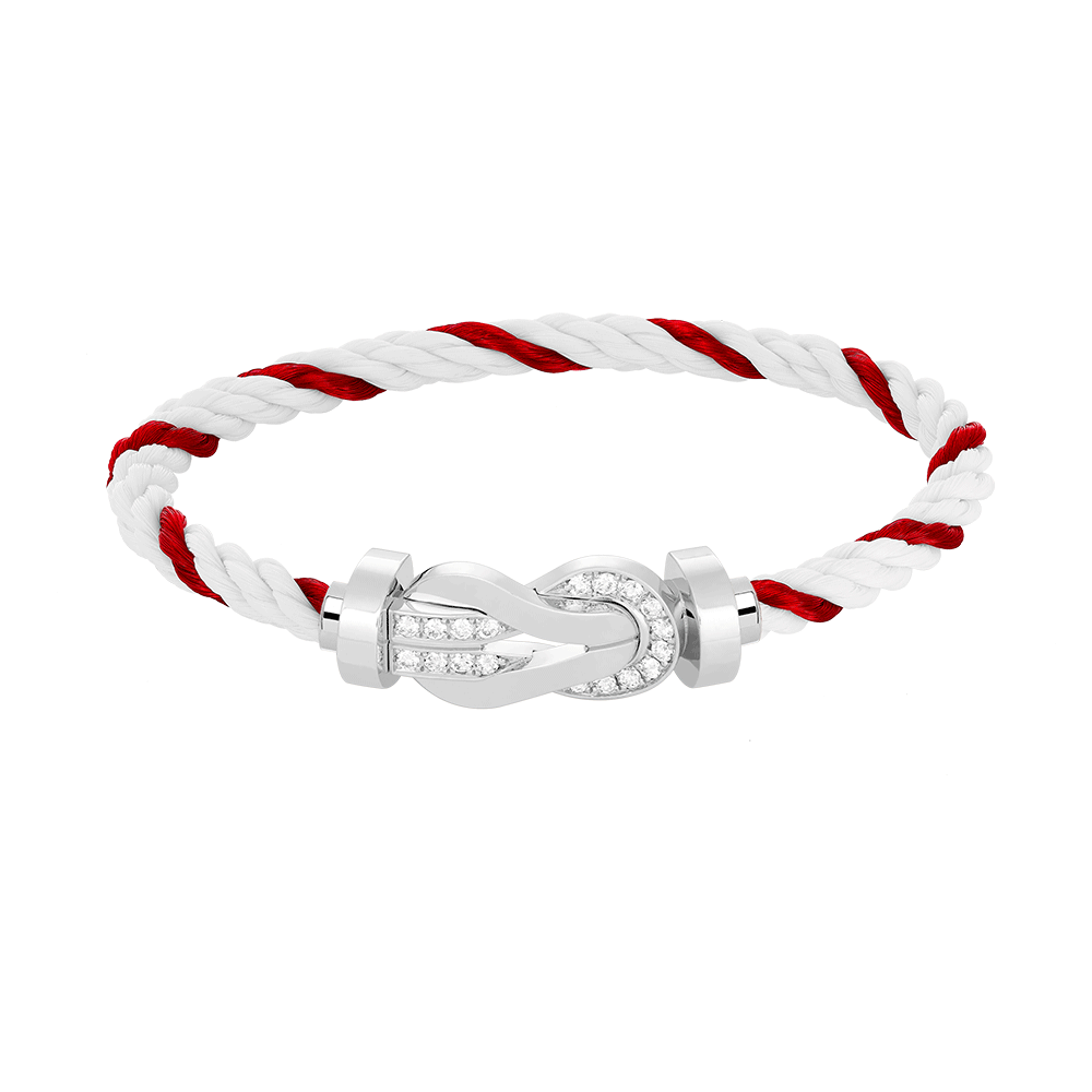 [Glow Muse]CHANCE LARGE 8 FIGURE BUCKLE HALF DIAMOND BRACELET SILVER